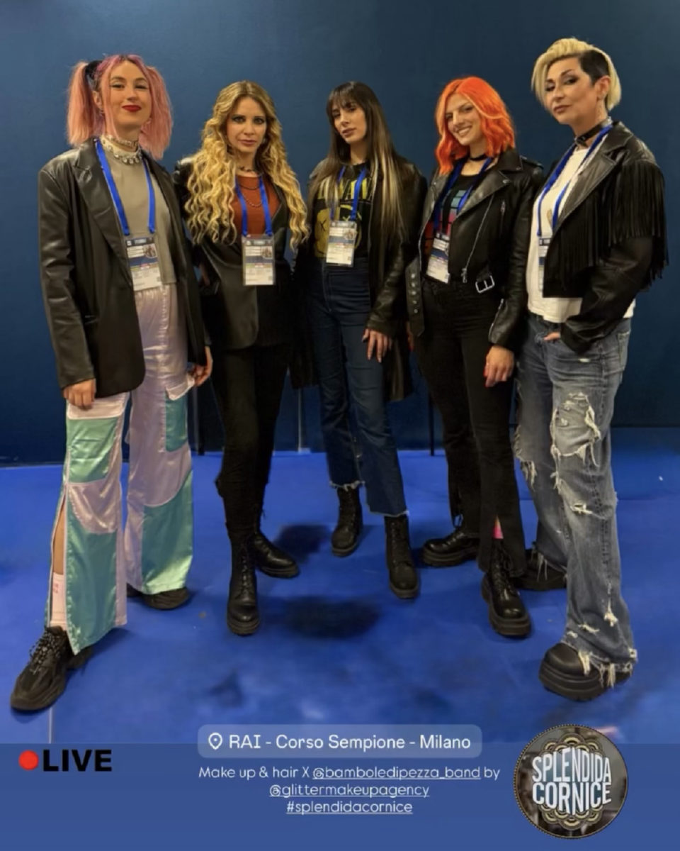 Modelle sul set di Splendida Cornice, RAI Corso Sempione Milano